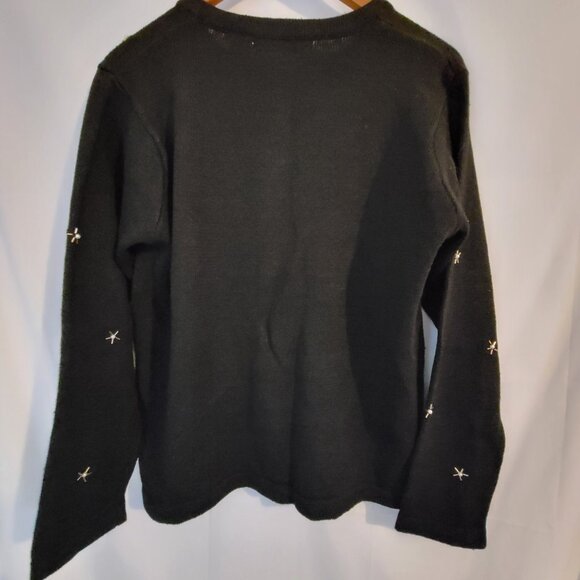 Women's Cardigan Christmas Tree Beaded Victoria Jones M - Picture 4 of 4